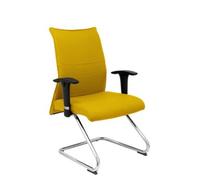 Sillón Confidente Ergonómico Para Visitas Con Patín Cromado Asiento Y Respaldo Tapizados En Tejido Bali Color Amarillo Piqueras Y Crespo Modelo Albacete Confidente Patín