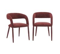Sillón contemporáneo de tela, set de 2 burdeos - 57.5x58x77.5 cm