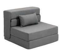 Sillón convertible HOMCOM 1 plaza 3 en 1, sillón cama plegable, sillón 1 plaza con asiento grande, cojín incluido, ma