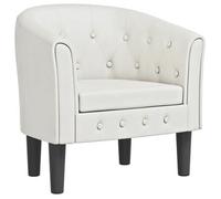 vidaXL Sillón de cuero sintético Blanco