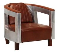 Sillon De Aviador De Cuero Auténtico Marrón Vidaxl