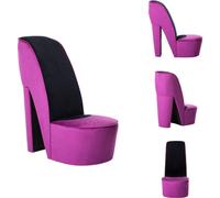 Sillón de color púrpura en forma de tacón de aguja, tapizado en terciopelo - vidaXL