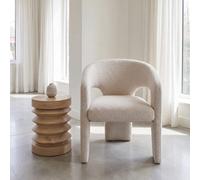 Sillón de comedor de borreguito crudo