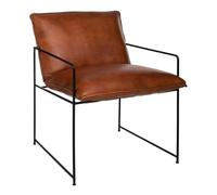 SILLÓN DE CUERO COGNAC KANAT