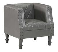 Sillón De Cuero De Cabra Auténtico Gris Vidaxl