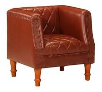 Sillón De Cuero De Cabra Auténtico Marrón Vidaxl