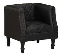 Sillón De Cuero De Cabra Auténtico Negro Vidaxl