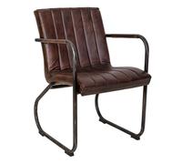 Sillón de cuero marrón 50x56x87h cm