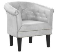 Sillón De Cuero Sintético Plateado Vidaxl