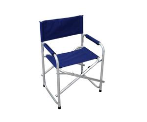 SILLÓN DE DIRECTOR PLEGABLE DE ALUMINIO TEJIDO SILLA DE JARDÍN DE PLAYA GRIS