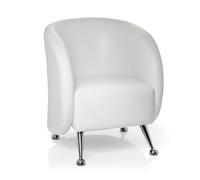 Sillón De Diseño / Sillón De Salón St. Lucia Piel Sintética Blanco Hjh Office