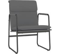 Sillón de estar gris vidaXL, 55x64x80 cm, tapizado en cuero sintético