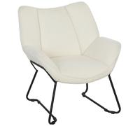 Sillón de estar HOMCOM para sala de estar, con diseño de felpa Sherpa y reposabrazos blancos
