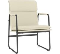 Sillón de estar vidaXL, color crema, 55x64x80 cm, tapizado en cuero sintético