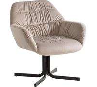 Sillón de estar WOHNLING, tapizado en terciopelo beige, con patas de metal. Sillón tipo concha, acolchado, con respaldo. Sillón para cócteles, sillón de relax con reposabrazos