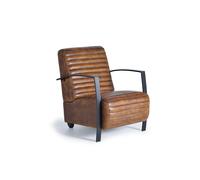 Sillon de estilo industrial en piel natural