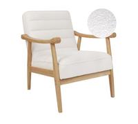 Sillón De Estilo Retro Fabricado En Tejido De Bu n Color Blanco Leknes