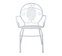Sillón de forja blanco 58x54x88h cm