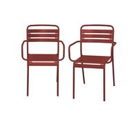 Sillón de jardín bistró de acero, set de 2, amelia, tierra de siena, 50.4x53x79.5 cm