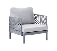 Sillón De Jardín Moderno Con Estructura Sintética Y Cojines Gris Saturnia