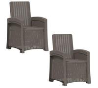 Sillón De Jardín Reclinable Imitación Ratán 2 Uds. Gris Claro Vidaxl