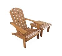 Sillón de jardín y mesa de centro con patas de madera madera - 69x139.2x90 cm