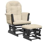 Sillón De Lactancia Con Taburete Tela Blanco Crema Vidaxl