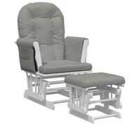 Sillón De Lactancia Con Taburete Tela Gris Claro Vidaxl