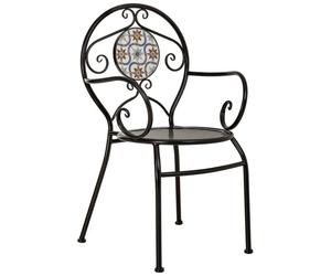 Sillon de mosaico y forja naranja 58x54x88h cm