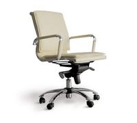Sillón De Oficina Ergonómico Confidente/espera Con Mecanismo Basculante Multiposición Y Regulable En Altura Asiento Y Respaldo Tapizados En Similpiel Color Crema Piqueras Y Crespo Modelo Alcaraz