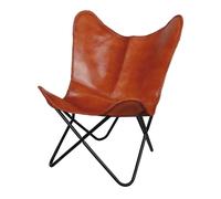 Sillón De Piel Butterfly Caramel - Misterwils Furniture For Free Souls 68x96x68 Black, brown