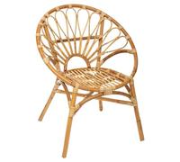 Sillón de ratán Praya | Ratán natural, apilable. Silla auxiliar para salón, porche y dormitorio.