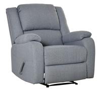 Sillón de relajación HOMCOM Sillón de TV manual con función reclinable, aspecto de lino, sillón de TV con asa lateral, reposapiés, capacidad de carga de hasta 150 kg, para sala de estar Gray