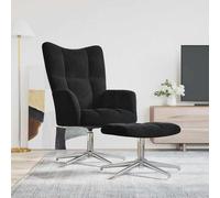 Sillón de relax con reposapiés, color negro, tapizado en terciopelo, marca vidaXL