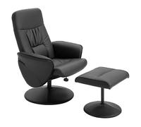 Sillón de relax con reposapiés respaldo reclinable hasta 145° para salón dormitorio oficina 76x81x101 cm negro