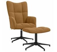 Sillón De Relax Con Taburete Terciopelo Marrón Vidaxl