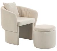 Sillón de relax HOMCOM con reposapiés, sillón de descanso con respaldo curvo