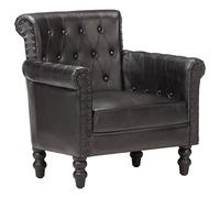 Sillón de relax para salón, sofá individual, sofá, sillón de piel de cabra auténtica, adecuado para comedor, salón, recepción, 77 x 63 x 76 cm (largo x ancho x alto)