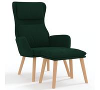 Sillón de Relax Vidaxl con Taburete Terciopelo, Color Gris Claro Dark green