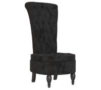 vidaXL Sillón de Respaldo Alto, Silla Tapizada con Botones, Butaca Sofá de Descanso, Sillón Decorativo para Salón Dormitorio, Terciopelo Negro