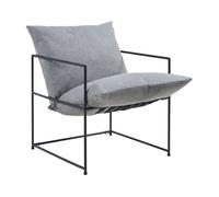 Sillón de salón utsjoki con cojin lavable 90x61x70cm - negro/gris [en.casa]