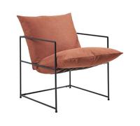 Sillón de salón utsjoki con cojin lavable 90x61x70cm - negro/naranja [en.casa]