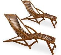 Sillón de sol plegable CASARIA® con reposabrazos de madera resistente a , capacidad de carga de 160 kg, sillón reclinable para jardín y , silla de madera de acacia de 160x70xcm