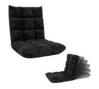 Sillón de suelo HWC-N43, sillón reclinable con cojín para el suelo, sillón plegable con 6 posiciones de reclinación, estructura robusta, tapizado en terciopelo, color