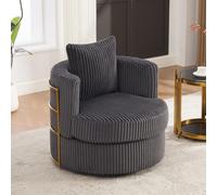 Sillón de suelo MODFU, sofá lounge de cuerda, sofá reclinable con función de 360°, sillón de relax con espacio de almacenamiento oculto y reposabrazos, color gris (1 unidad)