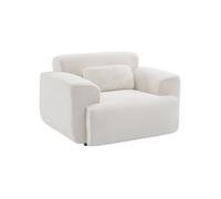 Sillón De Tela Borreguito Con Cojín Incluido, Crema