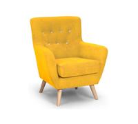 Sillón de tela kiss color amarillo - conforama