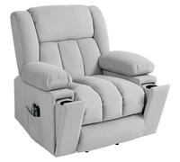Sillón de televisión HOMCOM con ayuda para levantarse, sillón reclinable con función de masaje y calor