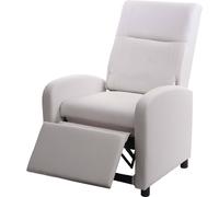 Sillón de televisión HWC-H18, sillón reclinable tipo chaise longue, tapizado en cuero sintético, plegable, 99x70x75 cm, color blanco