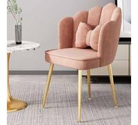 Sillón de terciopelo con patas de metal, elegante sofá individual para el hogar, oficina, dormitorio, sala de estar, comedor, cómodo asiento, pasta de frijoles #2, talla única